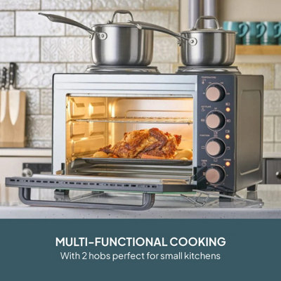 Cooks Professional 28L Mini Oven with 2 Hobs - Electric Countertop ...