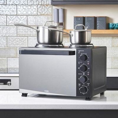 Cooks Professional 34L Mini Oven with 2 Hobs - Electric Countertop ...