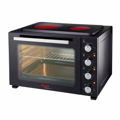 Cooks Professional 34L Mini Portable Oven with 2 Ceramic Hobs ...