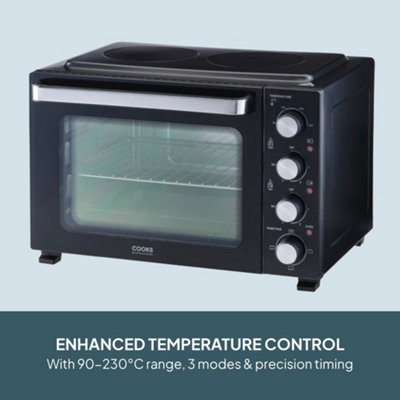 Cooks Professional 34L Mini Portable Oven with 2 Ceramic Hobs ...