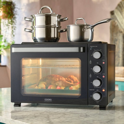 Cooks Professional 34L Mini Portable Oven with 2 Ceramic Hobs ...