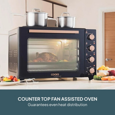Cooks Professional 48L Mini Oven with 2 Hobs - Electric Countertop ...