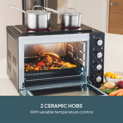 Cooks Professional 48L Mini Oven with 2 Hobs - Electric Countertop ...