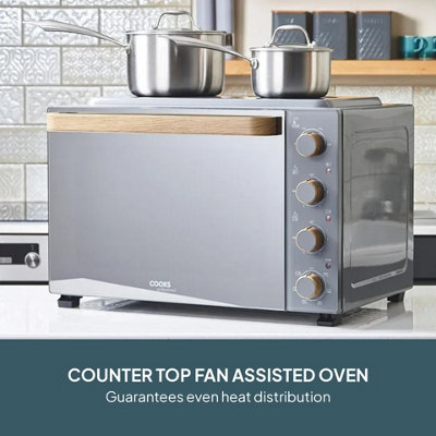 Cooks Professional 48L Mini Oven with 2 Hobs - Electric Countertop ...