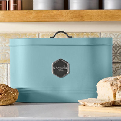 Cooks Professional Bread Bin - Modern Kitchen Countertop Labelled Metal ...