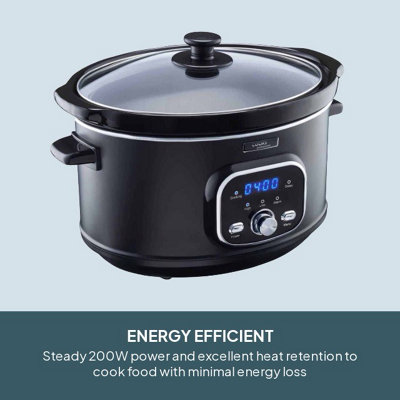 Cooks Professional Digital Slow Cooker 3.5L with 3 Heat Settings, Timer ...