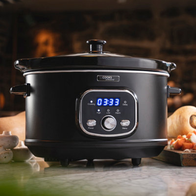 Cooks Professional Digital Slow Cooker 3.5L with 3 Heat Settings, Timer ...