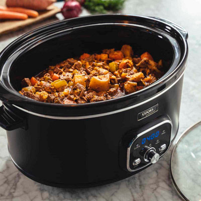 VonShef Slow Cooker 3.5L, Removable Oven to Table Dish, Lid & 3 Heat  Settings, Keep Warm Function for Stews & Curries, Silver