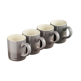 Cooks Professional Espresso Coffee Cups Mugs Stoneware 90ml Grey - Set of 4 Cups
