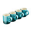 Cooks Professional Espresso Coffee Cups Mugs Stoneware 90ml Teal - Set of 4 Cups
