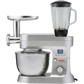 Cooks Professional Food Processor Stand Baking Mixer with Blender Meat Mincer Grinder 6.2L Bowl 1200W Silver