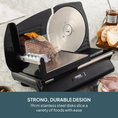 Cooks Professional Food Slicer with Interchangeable Blades & Pusher ...