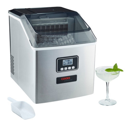 EUHOMY Countertop Ice Maker Machine with Handle (Silver) - Bed