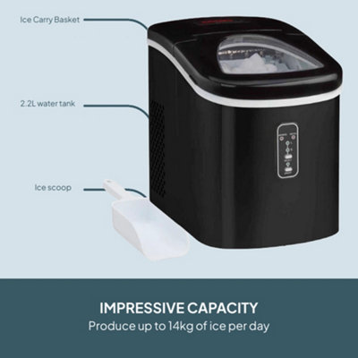 Cooks Professional Ice Maker with Scoop & 2.2L Tank - Countertop Ice ...