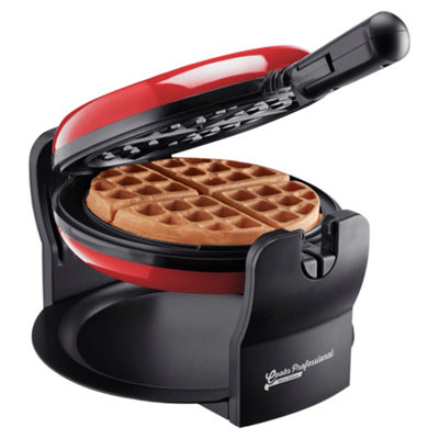 Cooks Professional Luxury Rotary Waffle Maker Red DIY at B&Q