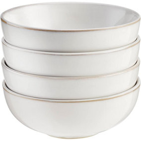 Cooks Professional Nordic Stoneware Set of 4 Cereal Bowls in White