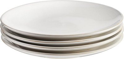 Cooks Professional Nordic Stoneware Set of 4 Dinner Plates in White