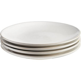 Cooks Professional Nordic Stoneware Set of 4 Dinner Plates in White