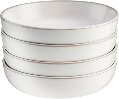 Cooks Professional Nordic Stoneware Set of 4 Pasta Bowls in White