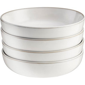 Cooks Professional Nordic Stoneware Set of 4 Pasta Bowls in White