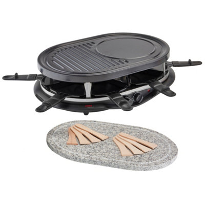 Cooks Professional Raclette Grill 8 Person Electric Cooking Stone Grill ...