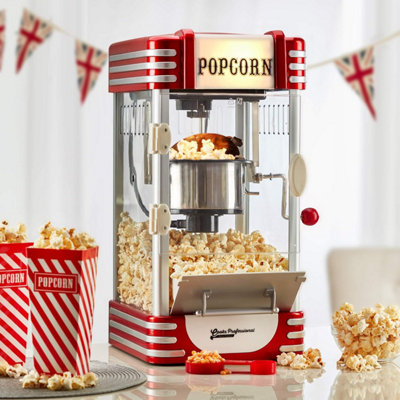 Cooks Professional Retro Popcorn Machine Maker Hot Air Electric Large Healthy