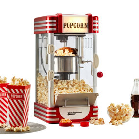 Cooks Professional Retro Popcorn Machine Maker Hot Air Electric Large Healthy