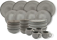 Cooks Professional Stoneware Dinner Set Nordic Kitchen Crockery Plate Bowl Mug Dishes 20 Piece Grey