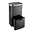 Cooks Professonal Recycling Sensor Bin  3 Compartments plus Food Caddy, 75 Litre Capacity & Stainless Steel body Black and Copper
