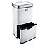 Cooks Professonal Recycling Sensor Bin 3 Compartments plus Food Caddy, 75 Litre Capacity & Stainless Steel body  White and Silver