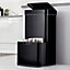 Cooks Professonal Recycling Sensor Bin - 4 Compartments plus Food Caddy, 75 Litre Capacity & Stainless Steel body - Black