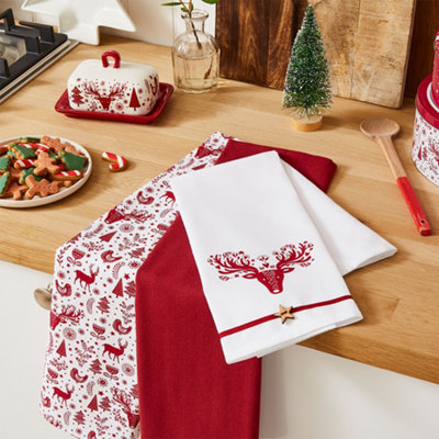 Cooksmart A Nordic Christmas Tea Towels Set of 3