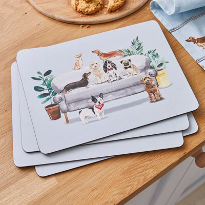 Cooksmart Curious Dogs Set of 4 Placemats and Coasters