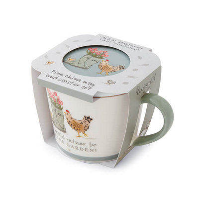 Cooksmart Hen House Lane Conical Mug & Coaster Set