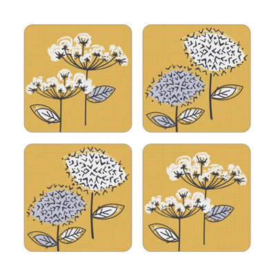 Cooksmart Pack of 4 Retro Meadow Coasters