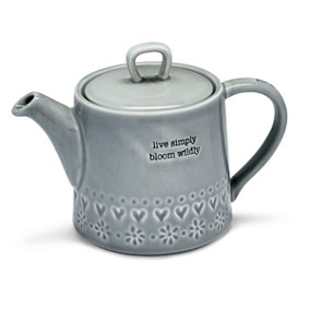 Cooksmart Purity Grey Tea Pot 770ml