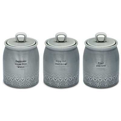 Cooksmart Purity Set of 3 Canisters | DIY at B&Q