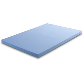 Cool Blue Hybrid Memory Foam Orthopaedic Mattress Topper, 5cm, 4FT (120x190cm)