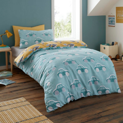 Cool Cars 100% Cotton Reversible Duvet Cover Set