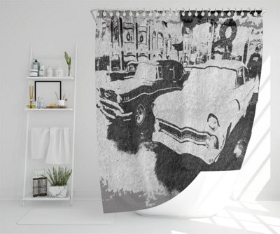 Cool cars satin silver (Shower Curtain) / Default Title