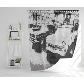 Cool cars satin silver (Shower Curtain) / Default Title