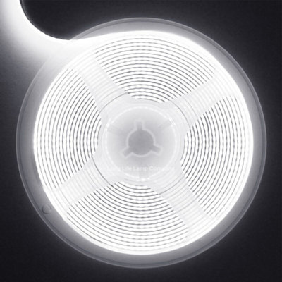 Cool White LED Tape Strip Light Continuous COB Illumination 5 Metres 12v with Driver