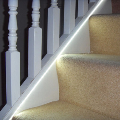 Cool White LED Tape Strip Light Continuous COB Illumination 5 Metres 12v with Driver