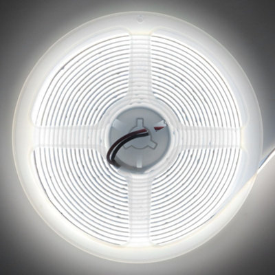 Cool White LED Tape Strip Light Continuous COB Illumination 5 Metres 24V 5COBSLCW with Transformer