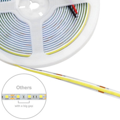 Cool White LED Tape Strip Light Continuous COB Illumination 5 Metres 24V 5COBSLCW with Transformer