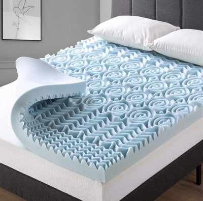 Cooling Air Flow Memory Foam Mattress Topper - 4Ft Small Double 2 Inch
