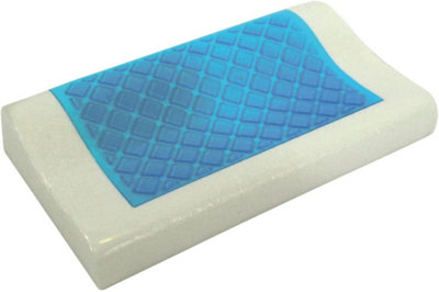 Cooling Gel Comfort Memory Foam Pillow - Orthopaedic Head & Neck Supporting Grooved Sleeping Pillow - Measures 14 x 60 x 40cm