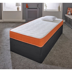 Cooltouch Colours White Wave Hybrid Memory Foam & Pinna-Coil Innerspring Mattress With Orange Border 4ft6 Double