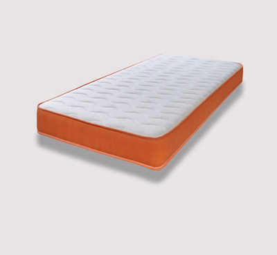 Cooltouch Colours White Wave Hybrid Memory Foam & Pinna-Coil Innerspring Mattress With Orange Border 4ft6 Double