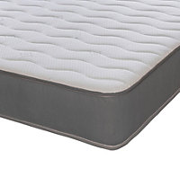 Cooltouch Essentials Wave 18cm Deep Grey Border Quilted Hybrid Spring Mattress Small Single